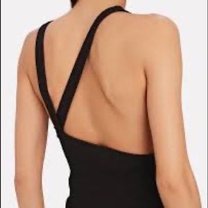 Black Ribbed Backless Tank